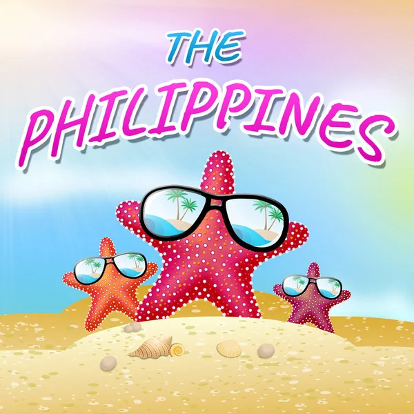 Filipinas Férias mostra tempo de verão 3d ilustração — Fotografia de Stock