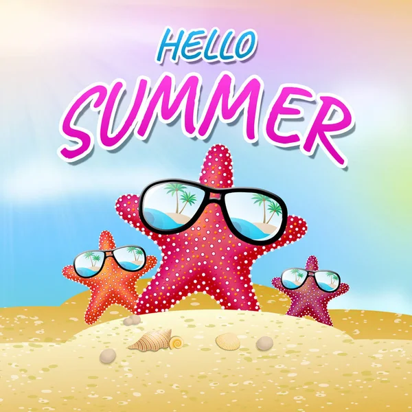 Γεια σας καλοκαίρι σημαίνει πώς είσαι 3d απεικόνιση — Φωτογραφία Αρχείου
