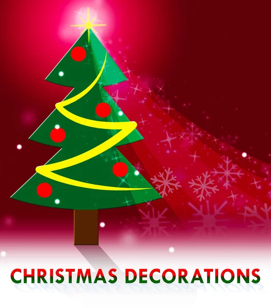 Christmas Decorations Means Xmas Decor 3d Illustration — Stock Photo, Image