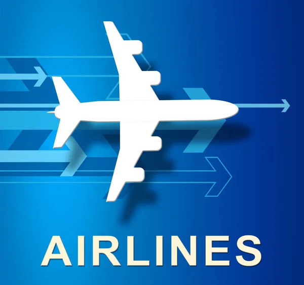L'avion des compagnies aériennes montre des vols à bas prix Illustration 3d — Photo