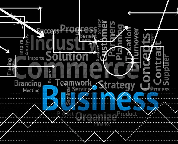 Business Word Represents Commercial Corporations And Trade — Stock Photo, Image