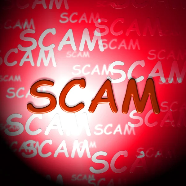 Scam Words Indicating Hoax Deception And Fraud — Stock Photo, Image