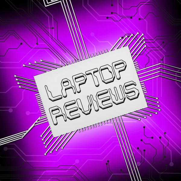 Laptop recensioner visar Laptops jämförelse 3d Illustration — Stockfoto