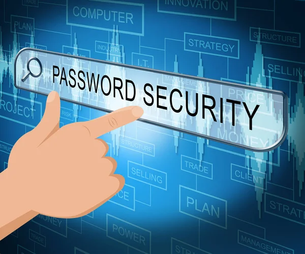 Passwort-Sicherheit zeigt Online-Datenschutz 3d Illustration — Stockfoto