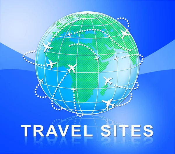 Туристичні сайти означає перерву літака 3d ілюстрація — стокове фото