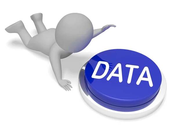 Data Button Means Database Files 3d Rendering — Stock Photo, Image