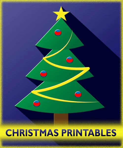 Christmas Printables Shows Xmas Picture 3d Illustration — Stock Photo, Image