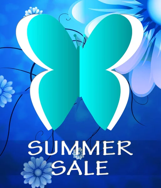 Verano venta mariposa espectáculos ganga ofertas 3d ilustración —  Fotos de Stock