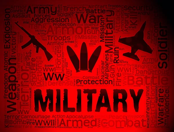 Military Word Meaning Armed Forces And Defense — Stock Photo, Image