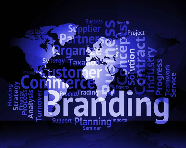 Branding woord handelsmerk woorden en Branded — Stockfoto