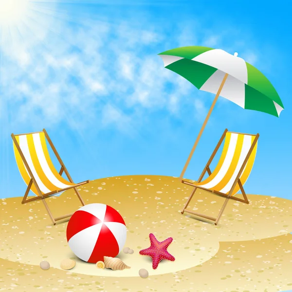 Beautiful Beach Showing Summer Sea 3d Illustration — Stock Photo, Image