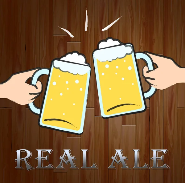 Real Ale co oznacza niefiltrowane piwo i chmiel — Zdjęcie stockowe