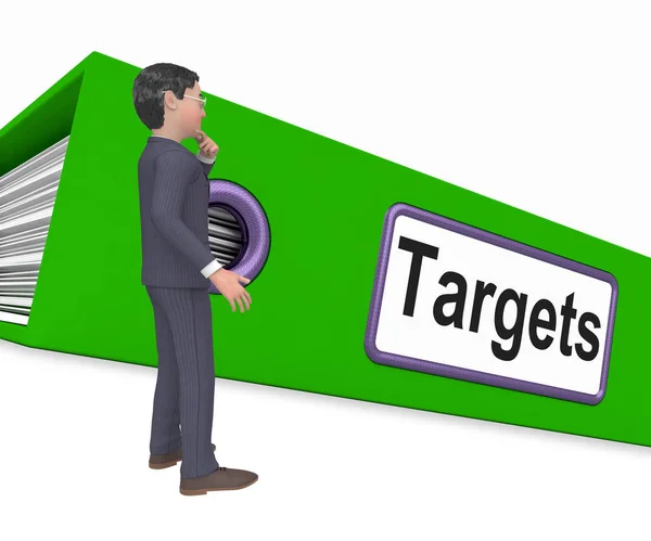 Targets Folder Represents Aiming Folder 3d Rendering — Stock Photo, Image
