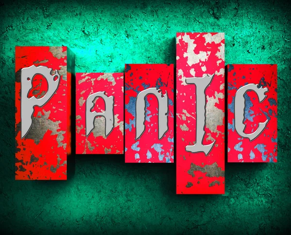 Panic Word แสดงความวิตกกังวล Panicing 3d ภาพวาด — ภาพถ่ายสต็อก