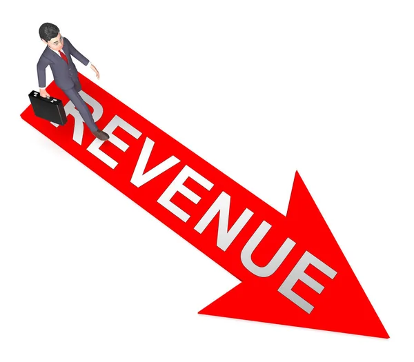 Revenue Arrow Indicates Forecast Wage 3d Rendering — Stock Photo, Image