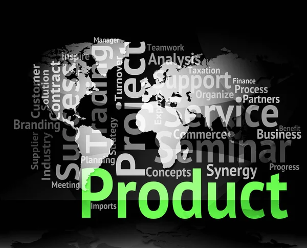 Produktwort bedeutet Wörter Aktien und Waren — Stockfoto