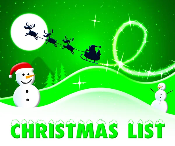 Christmas List Showing Xmas Wishlist 3d Illustration — Stock Photo, Image