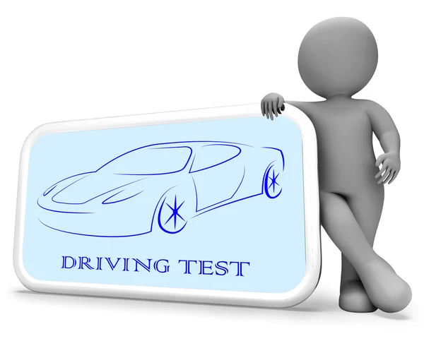 Driving Test Means Car Examination 3d Rendering — Stock Photo, Image