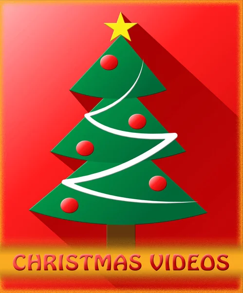 Christmas Videos Showing Xmas Movie 3d Illustration — Stock Photo, Image
