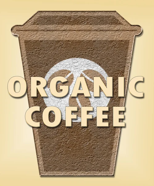 Café orgânico mostra bebida saudável ou bebida — Fotografia de Stock