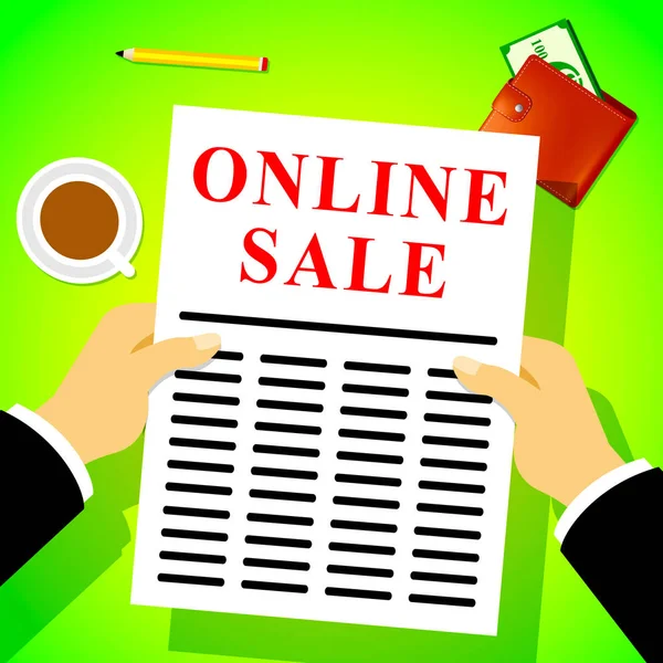 Online-Verkauf bedeutet Web-Rabatte 3D-Illustration — Stockfoto