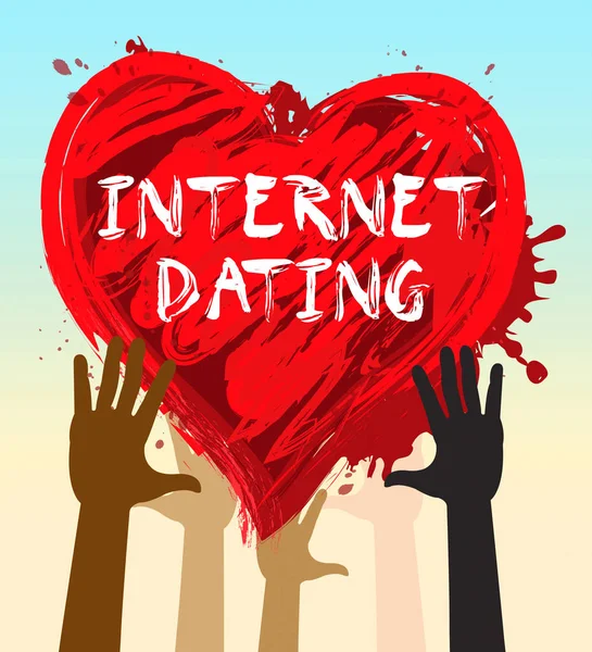 Internet-Dating repräsentiert Liebe finden 3D-Illustration — Stockfoto