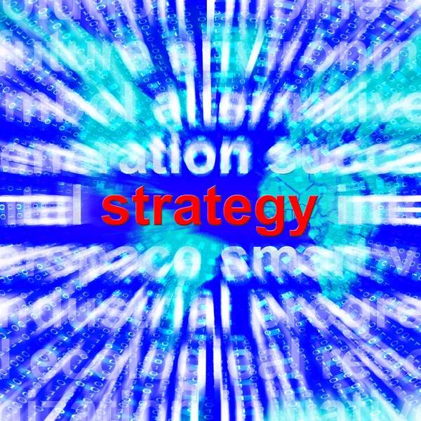Стратегическое слово, показывающее планирование и визуализацию 3d — стоковое фото
