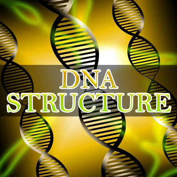 Estrutura de Dna mostra estruturas de biotecnologia ilustração 3d — Fotografia de Stock