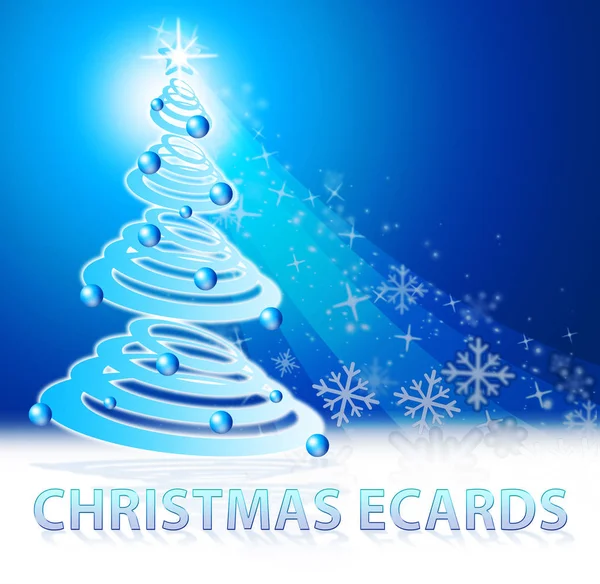 Christmas Ecards Shows Xmas Cards 3d Illustration — Stock Photo, Image