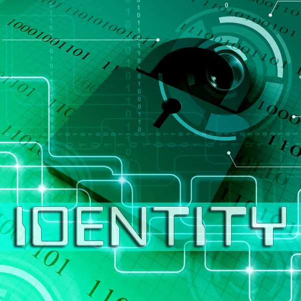 Robo de identidad informática que indica el delito en línea 3d renderizado —  Fotos de Stock