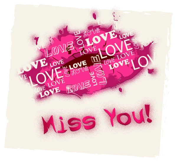 Miss You Means Absense Love And Longing — Stock Photo, Image