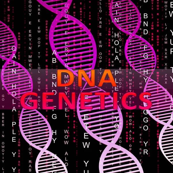 Dna Genetics Means Biotech Science 3d Illustration — Stock Photo, Image