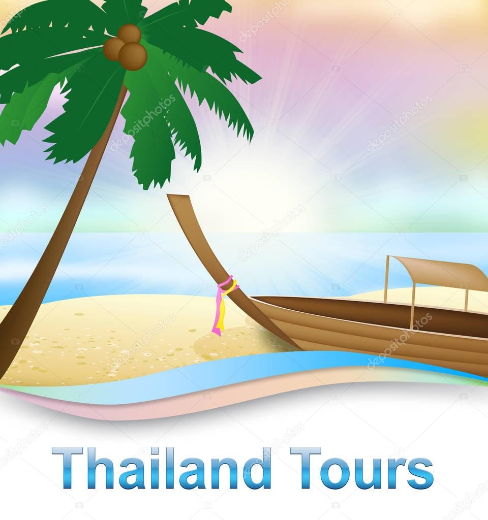 Thailand Tours Means Travels In Asia 3d Illustration