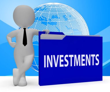 Yatırımlar klasör anlamı yatırım getirisi portföy 3d render