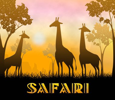Safari Park gösteren yaban hayatı rezerv 3d çizim