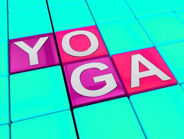 Yoga block innebär hälsosam mediterar 3d Illustration — Stockfoto