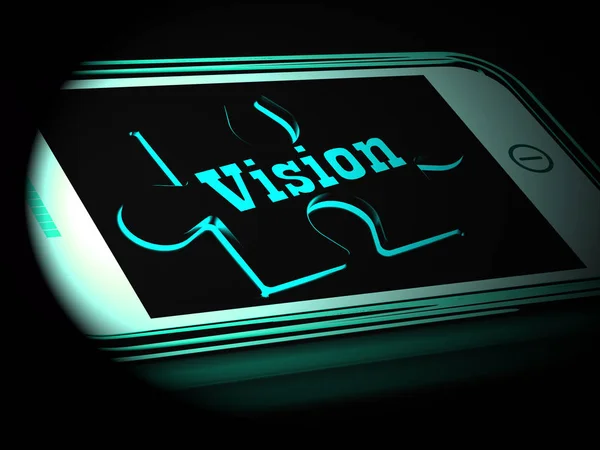 Vision auf dem Smartphone zeigt Vorhersagen 3D-Rendering — Stockfoto