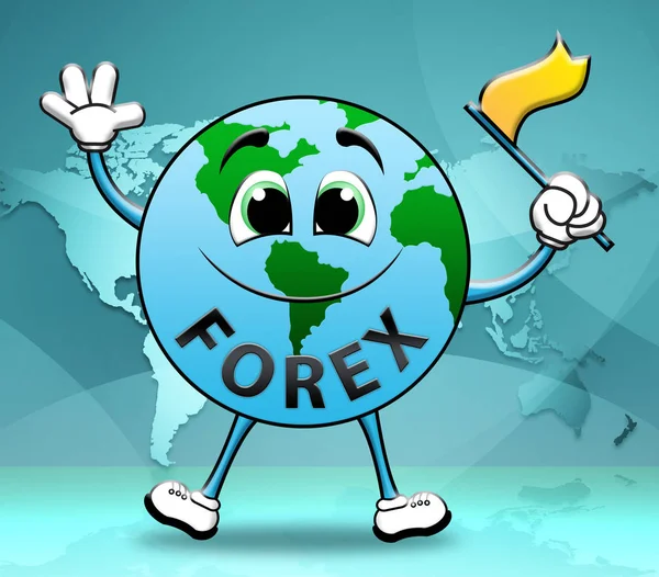 Globo Forex significa moeda estrangeira Ilustração 3d — Fotografia de Stock