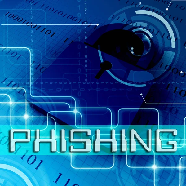 Phishing Padlock Shows Internet Fraud 3d Rendering — Stock Photo, Image