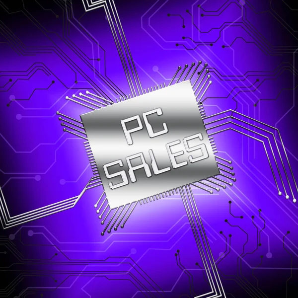 Pc Sales показує комп'ютерну роздрібну 3d ілюстрацію — стокове фото