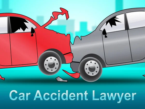 Advogado acidente de carro mostrando Auto Solicitor 3D Ilustração — Fotografia de Stock