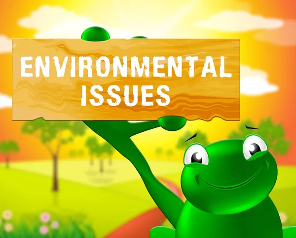 Milieu kwesties bord toont natuur 3d illustratie — Stockfoto
