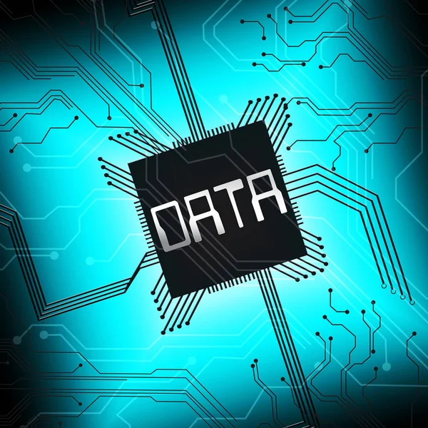 Data Cpu Shows Database Files 3d Illustration — Stock Photo, Image