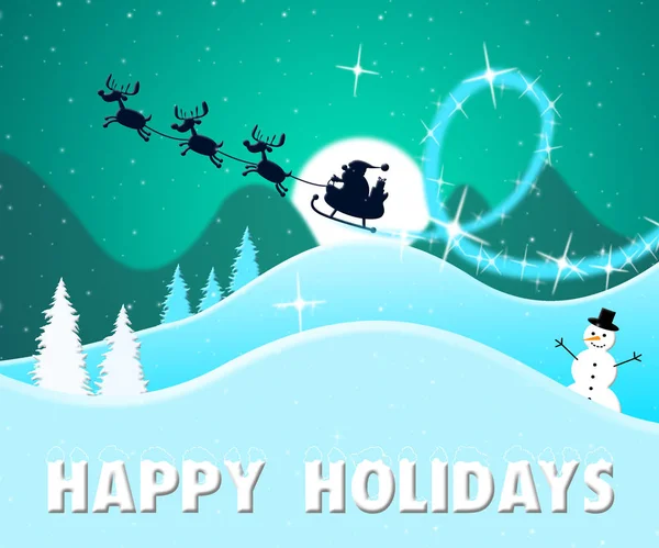 Happy Holidays Shows Christmas Breaks 3d Illustration — Stock Photo, Image