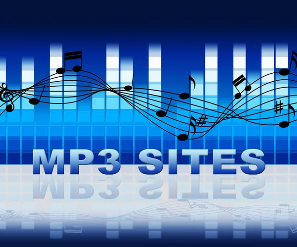 Stron MP3 muzyka pokazuje, że pobieranie pliku Online — Zdjęcie stockowe