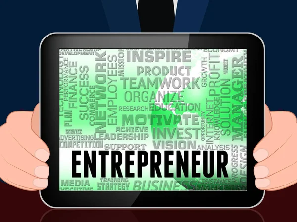Entrepreneur Words Means Business Person 3d Illustration — Stock Photo, Image