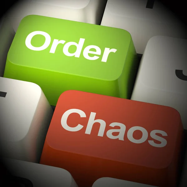 Order Or Chaos Keys Showing Organized 3d Rendering — Stock Photo, Image