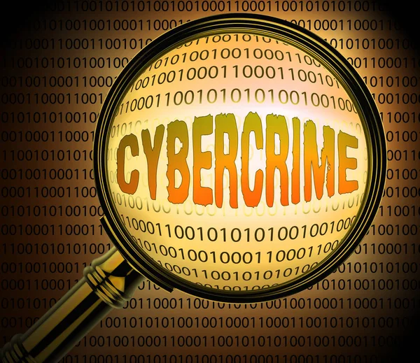 Computer Cybercrime Shows Malware Info 3d Rendering — Stock Photo, Image