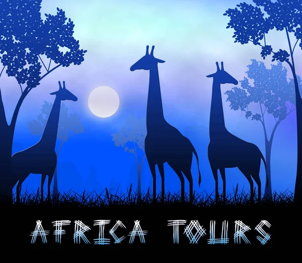 Африканські тури показують заповідник дикої природи 3d ілюстрація — стокове фото