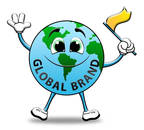 Marca global significa identidade da empresa ilustração 3d — Fotografia de Stock